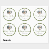 Sticker Rond Bohemian Modern Christmas Scene Neutral Holiday  (Feuille)