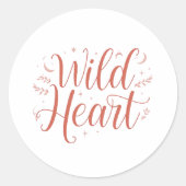 Sticker Rond Bohemian Pink Script Typography (Devant)