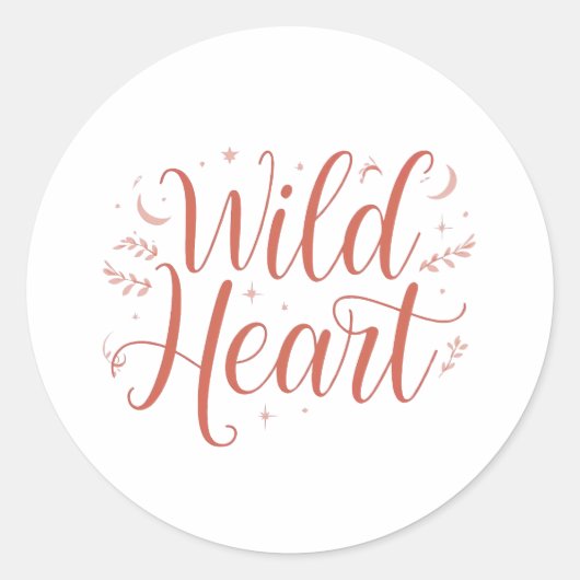 Sticker Rond Bohemian Pink Script Typography (Devant)