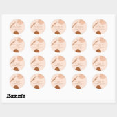 Sticker Rond Bohemian Tan Brown Mariage Couples Nom (Feuille)