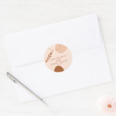 Sticker Rond Bohemian Tan Brown Mariage Couples Nom (Enveloppe)