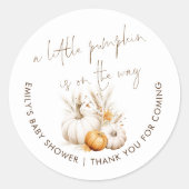 Sticker Rond Boho A Little Citrouille est sur le chemin Merci B (Devant)