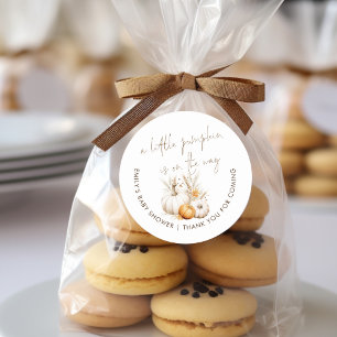 Sticker Rond Boho A Little Citrouille est sur le chemin Merci B