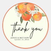 Sticker Rond Boho Abstract Sketchy Orange Garden Wedding (Devant)