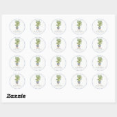 Sticker Rond Boho Aquarelle Arbre de Citron Jaune Baby Shower (Feuille)