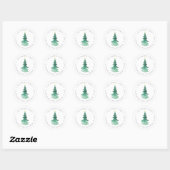 Sticker Rond Boho Aquarelle Arbre Retourner Adresse Arrondi Cla (Feuille)