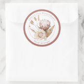 Sticker Rond Boho Aquarelle Fleur sauvage Organisateur Floral (Sac)