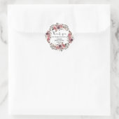 Sticker Rond Boho aquarelle Fleurs de mariage remerciement (Sac)