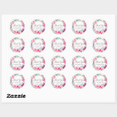 Sticker Rond Boho Aquarelle Peonies roses Merci de couronne (Feuille)