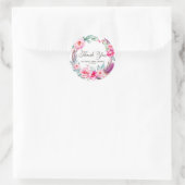 Sticker Rond Boho Aquarelle Peonies roses Merci de couronne (Sac)