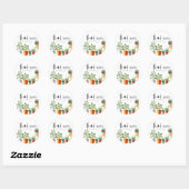 Sticker Rond Boho Aquarelle Poted Houplant Merci (Feuille)