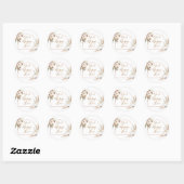 Sticker Rond Boho Arch Blanche Citrouille Florale Votre Message (Feuille)