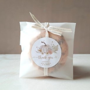 Sticker Rond Boho automne citrouille merci