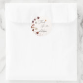Sticker Rond Boho automne florales Baby Shower  (Sac)