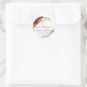 Sticker Rond Boho automne tomber en amour flore orange brûlé en (Sac)