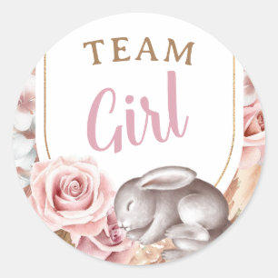 Sticker Rond Boho Baby He or She Genre Reveal Guess Girl