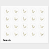 Sticker Rond Boho Bamboo Feuille Botanique Vert doux et élégant (Feuille)