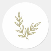 Sticker Rond Boho Bamboo Feuille Botanique Vert doux et élégant (Devant)