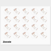 Sticker Rond Boho Baptême Pampas Grass Christening Favoriser (Feuille)