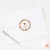 Sticker Rond Boho Bee Fleur sauvage d'aquarelle (Enveloppe)
