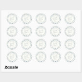 Sticker Rond Boho Bleu et Crème Cadeau de Fiançailles (Feuille)