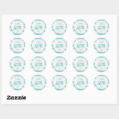 Sticker Rond Boho bleu motif magasin promotion vente autocollan (Feuille)