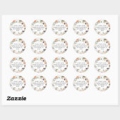 Sticker Rond Boho Blooms Floral Adresse de retour (Feuille)