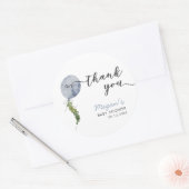 Sticker Rond Boho Blue Balloon Garland Baby shower Favoriser (Enveloppe)