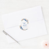 Sticker Rond Boho Blue Pampas Grass Baby shower (Enveloppe)