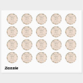 Sticker Rond Boho Blush Botanon Moon Baby shower personnalisé M (Feuille)