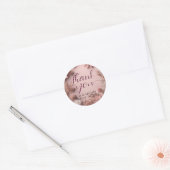 Sticker Rond Boho Blush Fleurs Sauvages Séchées Script Merci (Enveloppe)