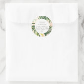 Sticker Rond Boho Blush Green Tropical Palm Beach Adresse : (Sac)