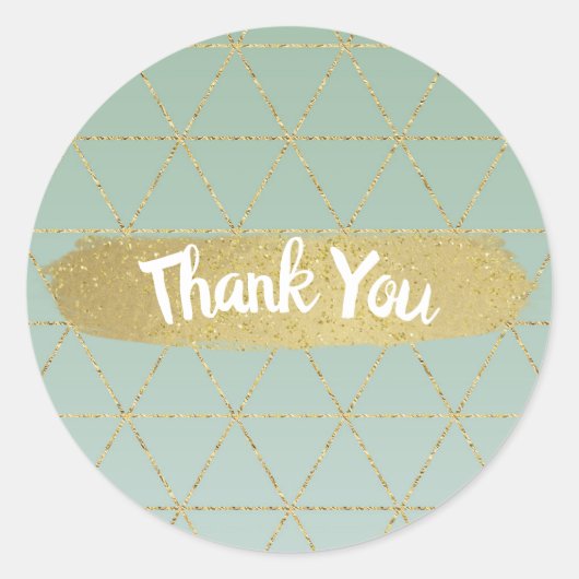 Sticker Rond Boho Bohemian Chic Gold Mint Modern Sweet 16 Party (Devant)