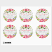 Sticker Rond Boho boisé boisé Floral Entreprise ou artisanal (Feuille)