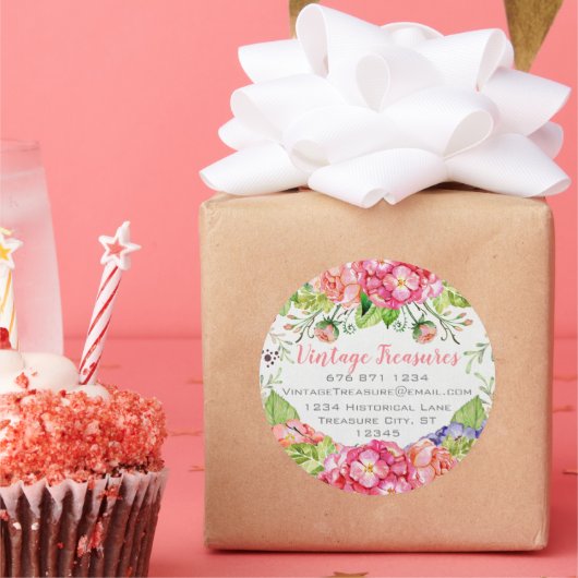 Sticker Rond Boho boisé boisé Floral Entreprise ou artisanal (Fête)