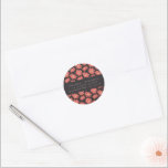 Sticker Rond Boho Botanical Black Red Mariage Adresse de retour<br><div class="desc">Boho Fleurs Botaniques Noir Rouge Personnalisé Mariage Retour Adresse Sticker Classic Rond</div>