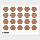 Sticker Rond Boho Burnt Orange Mariage (Feuille)