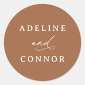 Sticker Rond Boho Burnt Orange Mariage (Devant)