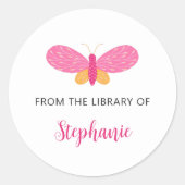 Sticker Rond Boho Butterfly de la bibliothèque de l'autocollant (Devant)