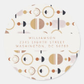 Sticker Rond Boho Celestial Terracotta Douche Retour Adresse (Devant)