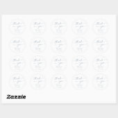Sticker Rond Boho Chic Ardoise Bleu Merci Mariage Faveur (Feuille)