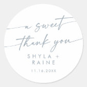 Sticker Rond Boho Chic Ardoise Bleu Un Merci Doux Favoriser (Devant)