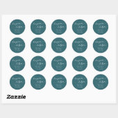 Sticker Rond Boho Chic Blue Hangover Turquoise Helper Favoriser (Feuille)