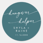 Sticker Rond Boho Chic Blue Hangover Turquoise Helper Favoriser (Devant)