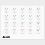 Sticker Rond Boho Chic Bohème Flèches Fleur Fête (Feuille)