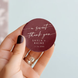 Sticker Rond Boho Chic Bourgogne Rouge Un Merci sucré Favoriser