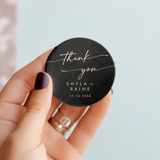 Sticker Rond Boho Chic COULEUR ÉDITABLE Merci Mariage Faveur