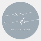 Sticker Rond Boho Chic Dusty Bleu Nous Faisons Enveloppe Phoque (Devant)