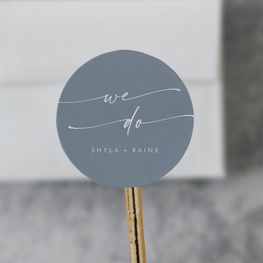 Sticker Rond Boho Chic Dusty Bleu Nous Faisons Enveloppe Phoque