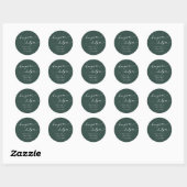 Sticker Rond Boho Chic Emerald Green Hangover Helper Favoriser (Feuille)
